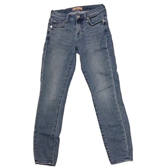 Women's 7 for all Mankind Ankle Skinny Jeans Size 25 Faded 25Wx26L - Picture 1 of 13